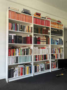 3 x white ikea bookshelves (books not included)