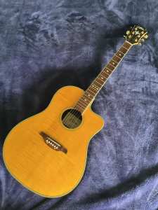 Aria electric acoustic Ovation-style guitar