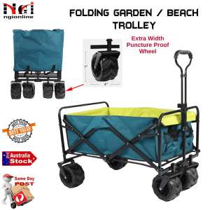 BEACH TROLLEY MULTIPURPOSE WAGON REMOVABLE FABRIC LARGE WIDE WHEEL