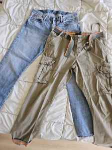 34inch) Polo jeans & Superdry cargo pants