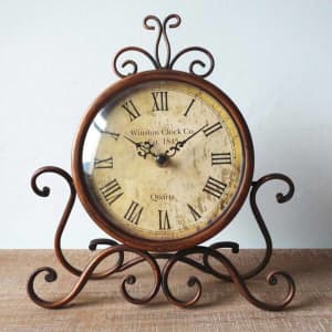 Wowmart Vintage Retro Style Desktop Bedside Clock French Country Decor