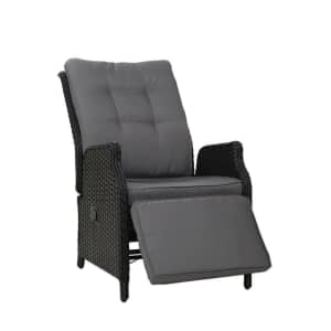 Gardeon Recliner Chair Sun lounge Setting Outdoor Furniture Patio Wick