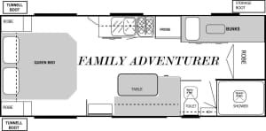 2022 Malibu 3 bunk Family Adventure Off Road Wildtracker