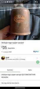 Copper rega vintage sprayer 