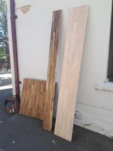 2 planks hardwood , table top.