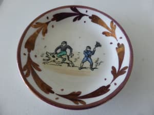 Hand-painted antique pottery dish circa 1930