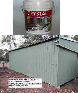 SHED PAINT 20 LITRE FOR COLOURBOND SHEETING, MASONRY