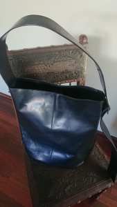 Topshop black leather shoulder bag