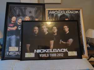 Nickelback Framed original concert posters and tickets.
