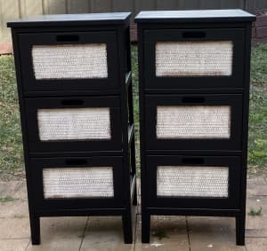 Rattan Bedside Tables x 2 new condition Penrith pick up