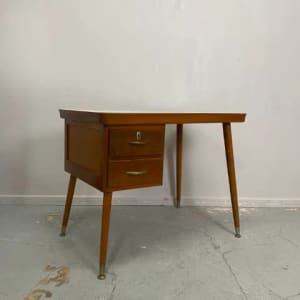 Mid-Century Student Desk with Map Top