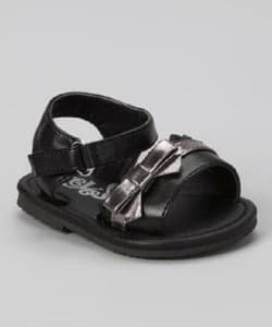 BABY SHOES - GIRLS BLACK SANDALS - SIZE 1 - BRAND NEW