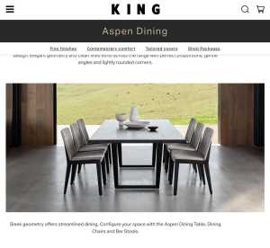 King Living Aspen table 2.4m X 1.18m