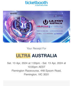ULTRA Australia VIP tickets (Melbourne) X4