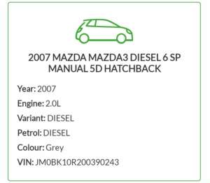 2007 Mazda 3 2.0L Diesel 6 SP MANUAL 5d Hatchback