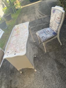 Vintage shabby chic desk and chair