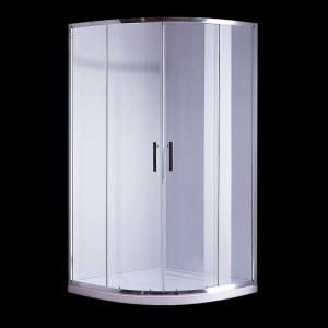 90 x 90cm Rounded Sliding 6mm Curved Shower Screen with Base in Chrom