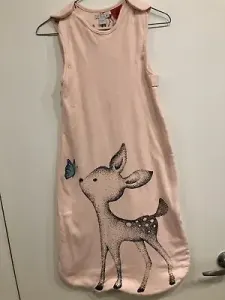 Plum Reversible Deer Prints Sleeping Bag, Pink, 6-18 M