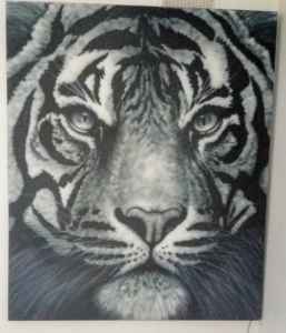 Large Tiger Airbrush painting