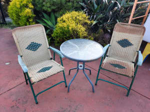 Garden Glass Table with 2 Chairs