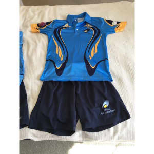 Cricket mid north coast training shirt and shorts size 14.