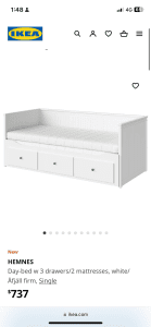 IKEA day bed with mattresses