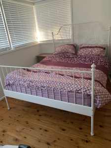 Queen size white bed frame