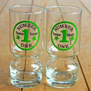 2 X Number One Beer Glass
