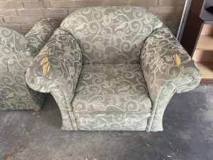 fold down sofa couch and 2 sofa chairs