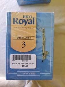 Rico Royal Bass Clarinet 3 strength 10pk, sealed and brand new