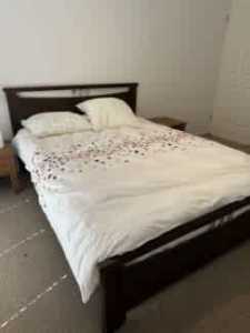 Queen bed with mattress delivery available
