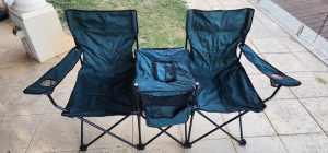 Jack&Jill Double camping chair with attached table & built-in cooler