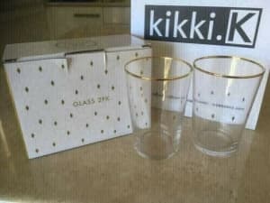 KikkiK Gift SVENSKA HEM 2 glasses $10 (NEW)