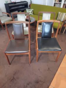 Mid century T back dining chairs