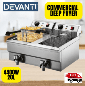 Electric Commercial Deep Fryer Twin Basket (Brand New)