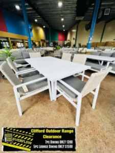 CLEARANCE OUTDOOR Clifford 7 Piece Dining