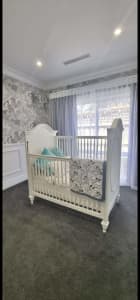 French baby cot white