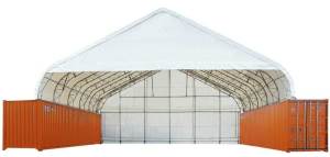 New 15m x 12m Double Trussed Container Shelter Workshop with EndWalls