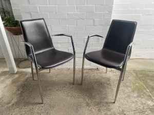 Two indoor black chairs good condition