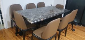 Marble Dining Table with Chairs