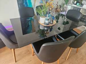 Black Dining table with 6 chairs