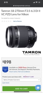 Tamron 18-270mm Lens for Nikon