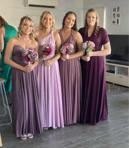Gorgeous tonal bridesmaid dresses