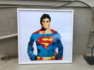 7x one-off exclusive Superhero Polygon Style Art Framed Prints