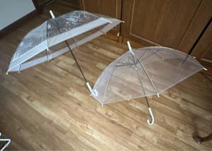 6x Clear Umbrellas used for outdoor wedding 