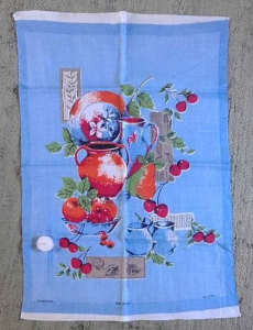Cherry Themed Linen Tea Towel - Croydon