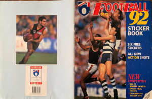 1992 AFL Footy Sticker Album Complete with all 260 Stickers Affixed