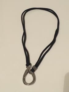 NEW Modern HOOK black SUEDE necklace