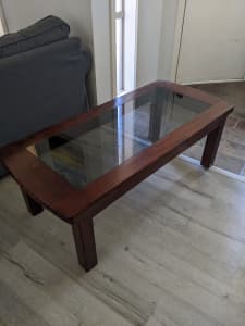 Wooden and Glass Coffee Table