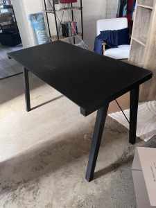 Black glass top desk